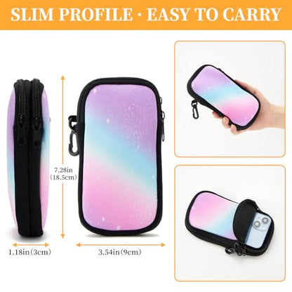 WOZEAH Double Eyeglass Case with 2 Compartments, Travel Eyewear Organizer for Two Pairs of Glasses - color: Gradient