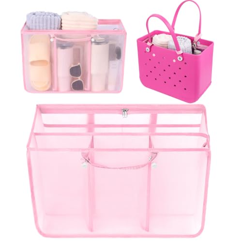 OUTXE Beach Bag Organizer Compatible with X Large Bogg Bag Accessories Inserts, Lightweight Mesh Insert Divider Pouch for Original XL Bogg Bags, Beach Tote Bags Insert for Organizing - color: #7-Light Pink, size: X-Large