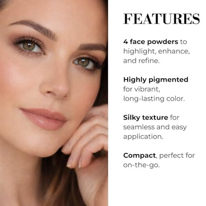 LUMINESS Face Time Essentials Face Palette - Includes Bronzer, Blush, Highlighter, Face Powder and 6 Eyeshadows - Highly Pigmented, Long-Wearing Makeup Palette - Silky Smooth, Easy to Blend