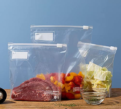 Variety Slider Storage Bags, 4 Sizes- 145 Count, Expandable Bottom, Microwave-Safe, Zero BPA - size: VARIETY