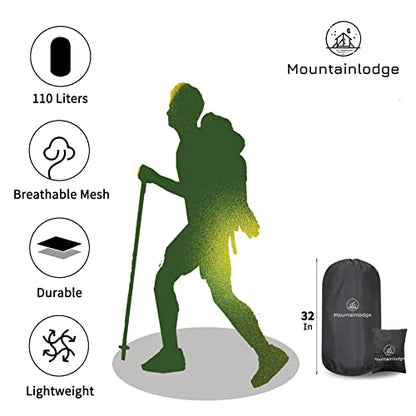 MOUNTAINLODGE Storage Sack for Sleeping Bag 110L Polyester and Mesh Extra Large Capacity for Sleeping Bag Hiking,Travelling and Camping