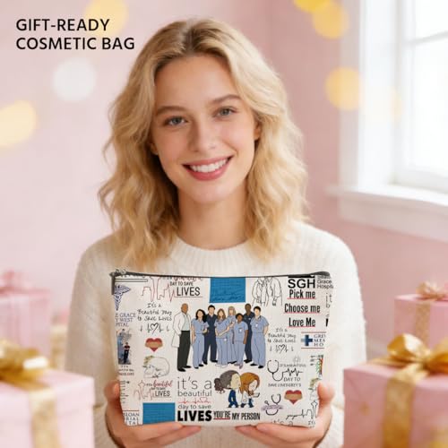 JIUWEIHU Funny Anatomy Fans Gift Makeup Bag, Merch Gifts Cosmetic Bags Travel Organizer Bag Makeup Pouch, Sister Birthday Christmas Merch Gifts for Women Mom Friend Sister - color: Multicolor 0082