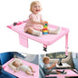 omzer Toddler Airplane Bed - Airplane Seat Extender for Kids - Barrier Designed Flyaway Kids Bed Airplane with Pockets - Portable Plane Bed Foot Rest for Flights Travel Essentials Pink - color: Pink