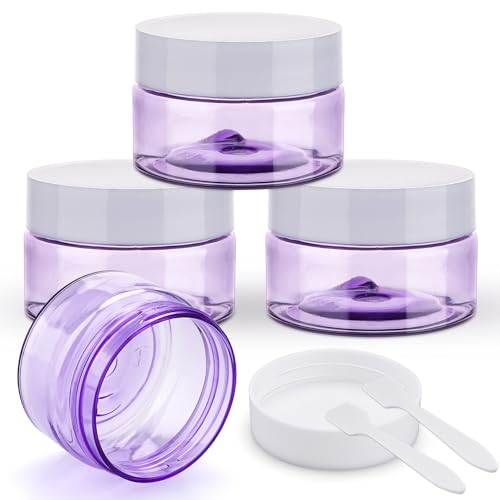 Cosywell Travel Size Containers for Toiletries Leak Proof Plastic Travel Jars for Creams 1 Oz 4 Pack TSA Approved Trave Bottles Refillable Cosmetic Containers for Lotion Makeup Cosmetics (Purple) - color: D-1oz Purple