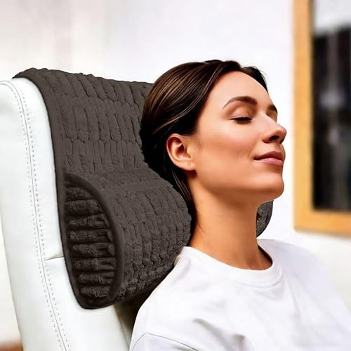 Memory Foam Recliner Neck Pillow. | Breathable pressure relieving ergonomic cushion fits car, sofa, office chair, recliner. Brown,17"W×2.7"D - color: Brown, size: 17"W x 2.7"D