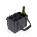 6 Bottle Wine Carrier with Divider Felt Wine Storage Tote Bag, Portable Reusable Wine Travel Bag with Handle for Christmas Travel Camping Picnic Party (Dark Gray) - color: Dark Gray