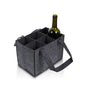 6 Bottle Wine Carrier with Divider Felt Wine Storage Tote Bag, Portable Reusable Wine Travel Bag with Handle for Christmas Travel Camping Picnic Party (Dark Gray) - color: Dark Gray