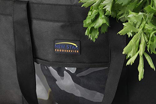 New Star Foodservice Commercial Insulated Food Delivery Bag, Extra Large, 23 x 15 x 14 Inch, Black - size: 23" W x 15" H x 14" D