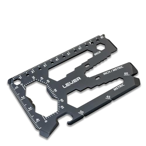 Lever Gear Toolcard Pro - 40 in 1 Credit Card Multitool. Slim, Minimalist Survival Card Wallet Tool Card. TSA Approved Multitool Card Pocket Tool. (Black) - color: Black, size: Single
