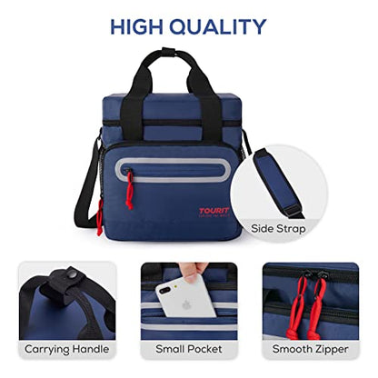 TOURIT Large Lunch Bag 14L Insulated Lunch Box Lunch Cooler for Men Women Work, Black - color: Dark Blue