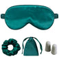 Silk Satin Sleeping Eye Mask, Dark Green Sleep Eye Mask Night Blindfold for Women and Men, Soft Breathable Blackout Eyeshade Eye Cover for Travel, Wedding Bridesmaid Gift - color: Dark Green