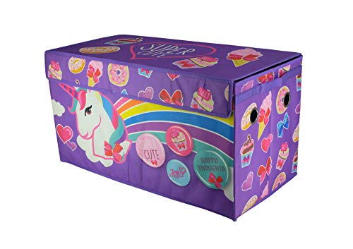 Idea Nuova JoJo Siwa Collapsible Children’s Toy Storage Trunk, Durable with Lid, Purple - color: Jojo Siwa
