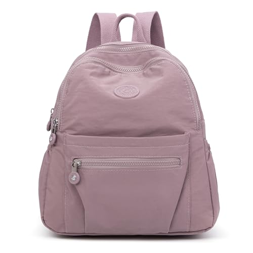 Pealwel Mini Backpack Purse for Women,Small Nylon backpacks for Ladies Backpacks Women Anti Theft Travel Bag (Light Pink) - color: Light Pink