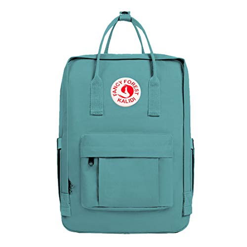 KALIDI Casual Laptop Backpack 15 Inches Classic Camping Rucksack Travel Outdoor Square Daypack College Hiking Gym Bag, Frost Green - color: Frost Green