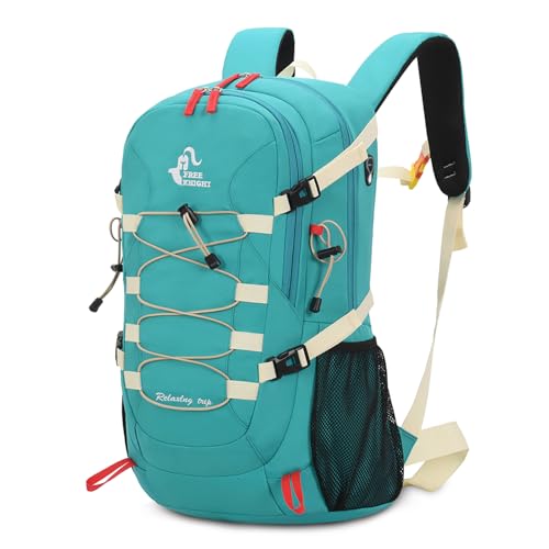 Bseash 40L Waterproof Hiking Backpack with Rain Cover, Outdoor Sport Travel Bag Daypack for Camping Climbing Skiing Cycling (Greenish-blue) - color: Turquoise