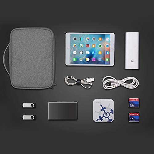 OrgaWise Electronics Organizer, Electronic Accessories Bag Travel Cable Organizer Three-Layer for iPad Mini, Kindle, Hard Drives, Cables, Chargers - color: Two layer-Grey