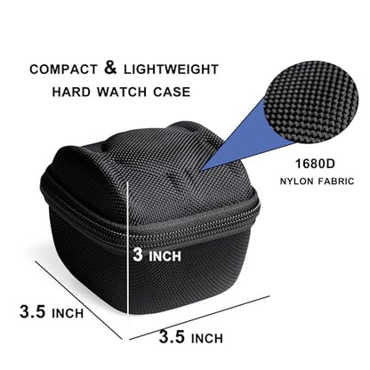 Single watch case for travel, hard Watch Organizer box for Men and Women with microfiber lining, fit large and small watches - size: 1 slot