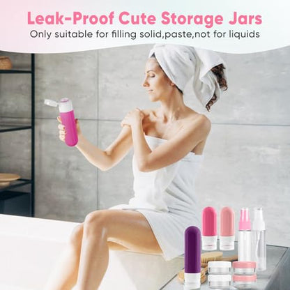 Landisun Travel Bottles for Toiletries 18Pack Travel Size Containers Toiletry Travel-Containers TSA Approved Leak Proof (Crimson) - color: Crimson
