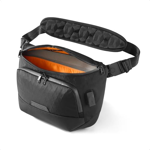 ALPAKA Bravo Sling Max, 8L RFID-Blocking Sling Laptop Bag for Men with Maglockz Buckle, Lockable Zips & External USB Port - color: Black