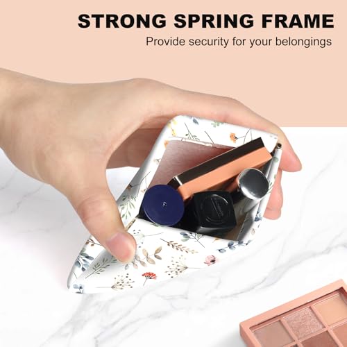 2Pcs PU Leather Small Squeeze Coin Purse Pouch Mini coin Bag Unique And Cute Wallet Cosmetic Bags Change Bag For Women Girls Men White And Purple Floral - color: White And Purple Floral