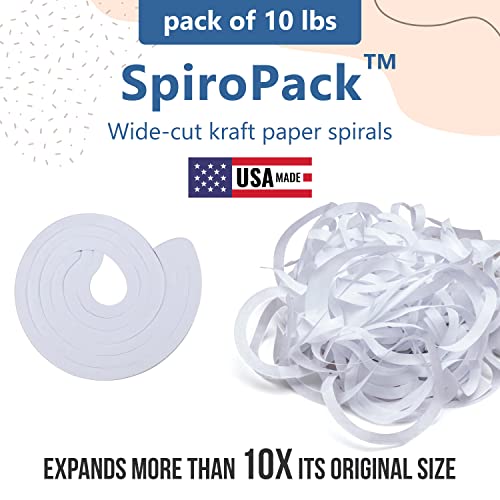 IDL Packaging SpiroPack™ Stylish Box Filler 10 lbs in a Box, White, Wide-Cut Spirals - Packing Filler for Baskets, Gift Boxes, and Packages - Modern Alternative to Shredded and Crinkle Paper - color: White, size: 10 lbs