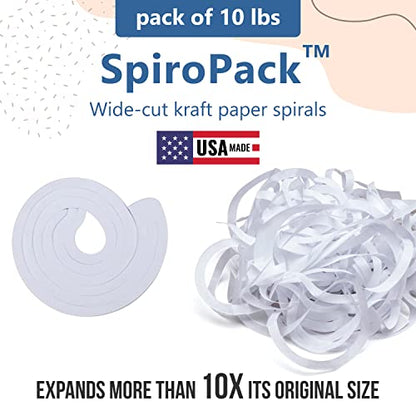IDL Packaging SpiroPack™ Stylish Box Filler 10 lbs in a Box, White, Wide-Cut Spirals - Packing Filler for Baskets, Gift Boxes, and Packages - Modern Alternative to Shredded and Crinkle Paper - color: White, size: 10 lbs