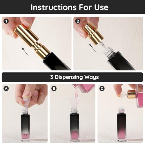 Segbeauty 0.34oz Mini Perfume Spray Bottles, 10Pack 10ml Glass Travel Perfume Atomizer Refillable, Small Empty Cologne Atomizer for Frangrance, Sample Cologne Bottles Sprayer with Refill Tool - color: Amber Blue Red Purple Black, style: Mini Bottle Set