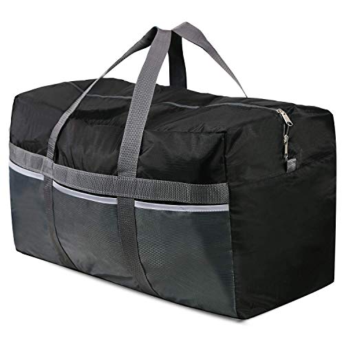REDCAMP Foldable Travel Bag, Large Sports Bag, 75L/96L/100L, Lightweight Waterproof Tote Bag - color: Black 96L