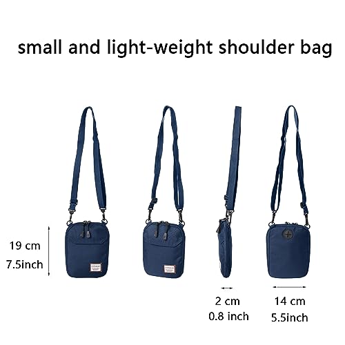 SEAFEW Mini Crossbody Bag Shoulder Bag for Men, Small Messenger Satchel Bag for Women - color: Dark Blue - Standard