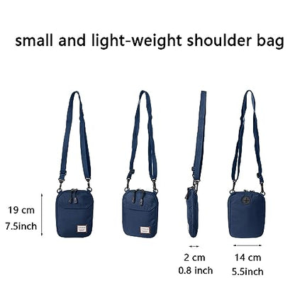 SEAFEW Mini Crossbody Bag Shoulder Bag for Men, Small Messenger Satchel Bag for Women - color: Dark Blue - Standard