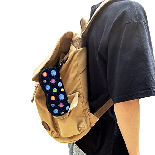 Sunglasses Soft Case with Carabiner Ultra Light Neoprene Zipper Glasses Case - color: Planet
