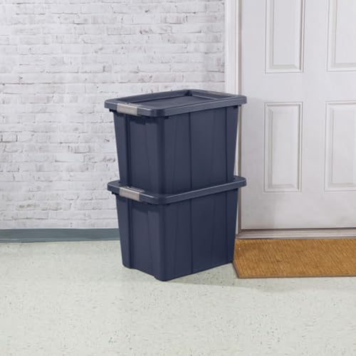 Sterilite 18-Pack Storage Bins with Lids, Heavy Duty Totes, Tuff1, 18 Gallon, Dark Indigo - color: Dark Indigo, size: 18 Gallon (18 Pack)
