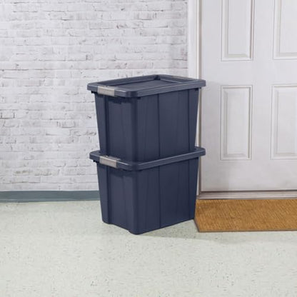 Sterilite 12-Pack Storage Bins with Lids, Heavy Duty Totes, Tuff1, 18 Gallon, Dark Indigo - color: Dark Indigo, size: 18 Gallon (12 Pack)