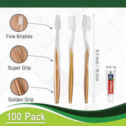 50 Pack Disposable Toothbrushes with Toothpaste Individually Wrapped, Travel Toothbrush Kit, Hotel Toothbrushes Bulk for Hotel,Airbnb,Homeless - size: 1 Count (Pack of 50)