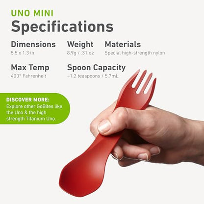 humangear GoBites Uno | Travel & Camping Utensils | Portable & Convertible Dining Ware | Multi-Functional Spork, Dark Blue - color: Dark Blue
