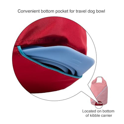 Kurgo Kibble Carrier - Portable Kibble Carrier - Compact Travel Storage - Dog Food Dry Bag - Camping Dog Storage - 5 lb Capacity - Chili Red - color: Chili Red