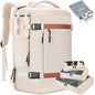 42L Travel Backpack with 4 Packing Cubes, TSA Friendly Flight Approved Carry-On Bag, Water-Resistant Business Backpack for Men Women, Fits 17.3" Laptop (Off-white) - color: Off-white