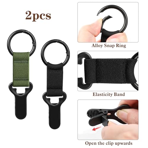 Niveaya Hat Clip for Travel on Bag - 2 Pack, Vacation Beach Cruise Essentials Accessory for Travel Handbag Backpack Luggage, Securely Hold to Keep Hat Shaped, Black+Dark Green - color: 2PCS Black+Dark Green
