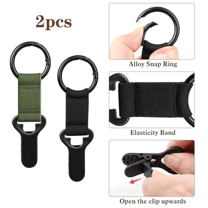 Niveaya Hat Clip for Travel on Bag - 2 Pack, Vacation Beach Cruise Essentials Accessory for Travel Handbag Backpack Luggage, Securely Hold to Keep Hat Shaped, Black+Dark Green - color: 2PCS Black+Dark Green