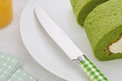 ANNOVA Silverware Set Stainless Steel Colorful Tableware Kitchen Flatware Set Utensils, Includes Dinner Knives, Forks, Spoons, Salad Forks & Dessert Spoons (Green/Checkered, 20 Pieces) - color: Green