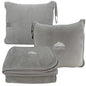 BlueHills Premium Soft Travel Blanket Pillow Airplane Flight Blanket Throw in Ultra-Soft Bag Pillow case Luggage Sleeve & Backpack Clip Large Air Warm Traveler Essentials - Light Gray T024 - color: Lgray-1pk-t024