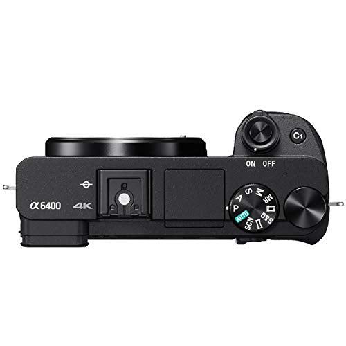 Sony a6400 4K Mirrorless Camera ILCE-6400/B Body Only | Official Sony USA Partner Model | Bundle with Travel Case Gadget Bag and Deco Gear Deluxe Accessories Kit Extra Battery Remote & Flash Bundle - style: Camera Only + Pro Kit
