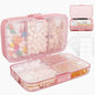 FYY Weekly Pill Organizer with Labels,8 Compartments Travel Daily Pill Case Airtight Moistureproof Large Pill Box to Hold Vitamins, Fish Oil, Supplements,Cotton Swab and Bandages-Pink - color: Pink