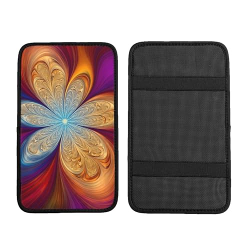 Trippy Paisley Tie Dye Flowers Car Handrail Box Cushion Interior Decor Armrest Cover Accessories 12.6 X 7.5 in - color: Trippy Paisley Tie Dye Flowers