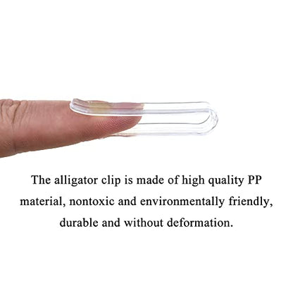 HAHIYO 2.2inch/55mm 60Pcs Clear Plastic U Shape Alligator Clip, Clothespin Fabric Clip Garment Shirt Folding Clip Toothless for Sewing Room Folding Sock Tie Pant Securing Fabric to Comic Book Board - size: Clear - 2.2 inches - 60 Count - Toothless
