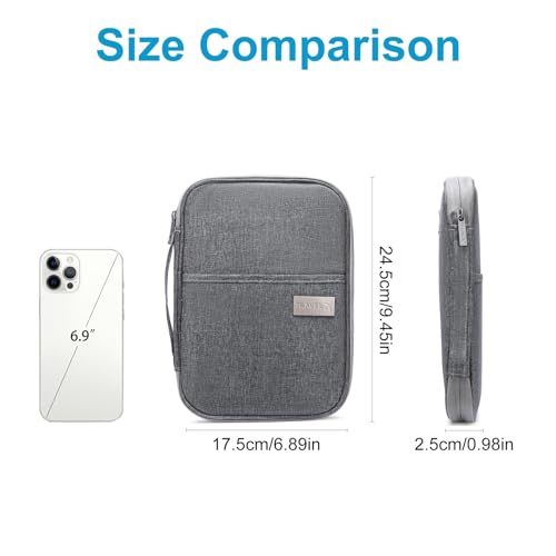 Family Passport Wallet Holder,Waterproof Multi functional Travel Document Organizer for Men Women Travel Wallet - color: Light Gray