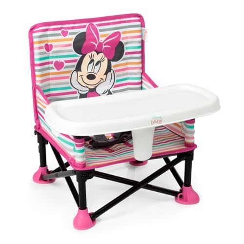 Bright Starts Disney Minnie Mouse Pop 'N Sit Portable Booster, Indoor/Outdoor Use, Floor Seat with Feeding Tray, 6 Mos - 3 Yrs - color: Disney Minnie, size: 1 Count (Pack of 1)