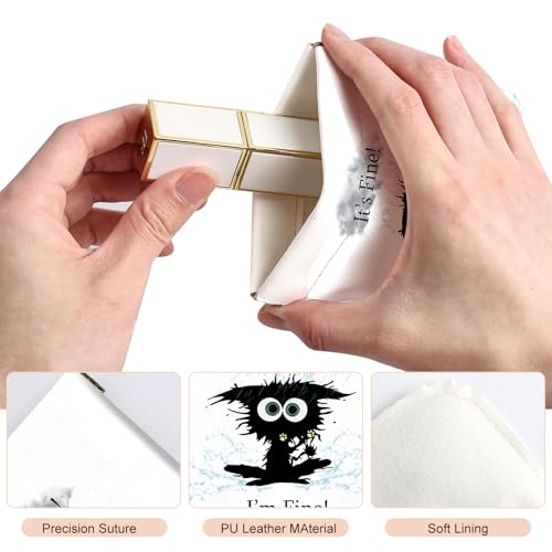 2Pcs PU Leather Small Squeeze Coin Purse Pouch Mini coin Bag Unique And Cute Wallet Cosmetic Bags Change Bag For Women Girls Men Cat struck by lightning - color: Cat struck by lightning