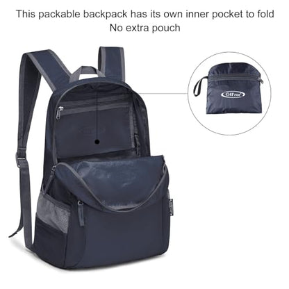 G4Free 20L Lightweight Packable Backpack Travel Hiking Daypack Foldable Backpack for Men Women - color: A-dark Grey