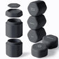 Cadence Capsules - Full Skincare Set, Charcoal - Six Containers with Magnetic Lids - 100% Leak Proof & TSA Approved for Travel and Carry On, 2 Small (0.56oz), 4 Medium (1.32oz) & Extender (1.43oz) - color: Charcoal, size: Full Set